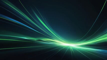 An abstract representation of flowing light, characterized by dynamic, flowing curves and lines that create a sense of movement and depth. Banner Background