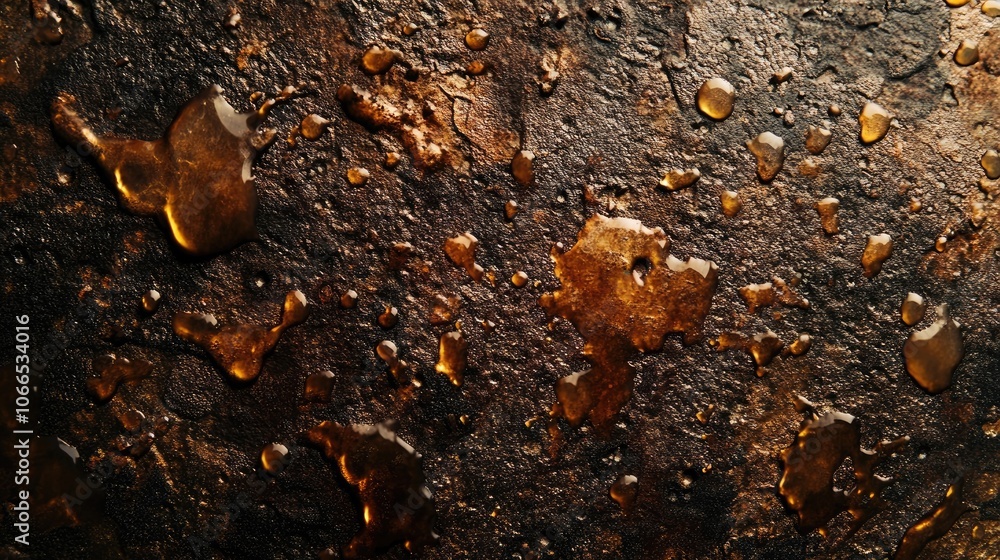 Poster rugged metal surface drenched with water, showcasing a rich texture. the rugged surface highlights i