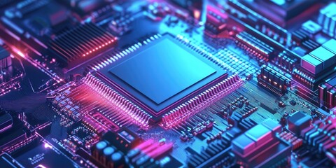 An illustration showcasing high performance processors used in rapid computer servers, emphasizing their speed and efficiency in processing data.