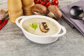 Delicous mushroom champignon cream soup