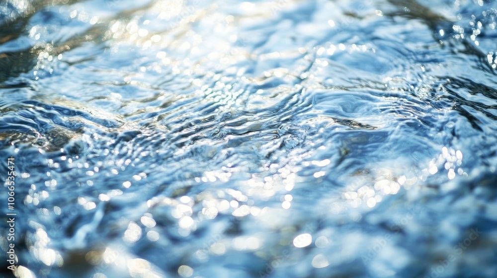 Poster close-up of a rippling water surface background, highlighting the intricate patterns and textures of