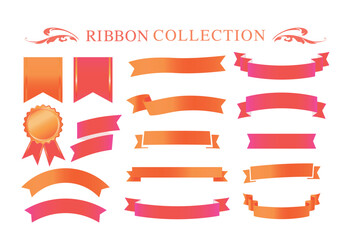 Ribbon decoration design set and antique borders and frames designけ