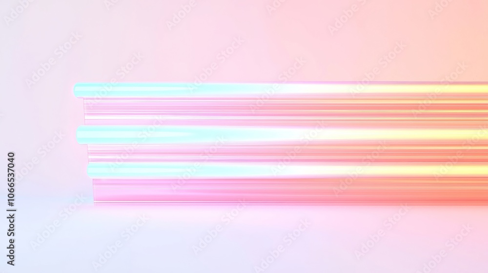 Poster vibrant light leaks in free space, a captivating interplay of multicolored light diffusion, creating