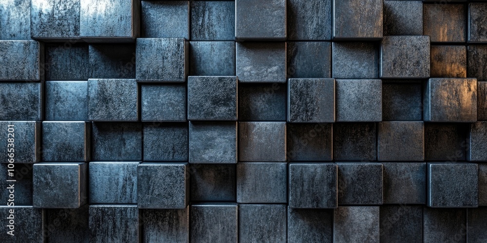 Poster high resolution studio image featuring a metallic cubic background, showcasing the intricate details