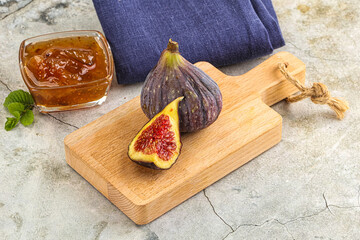 Purple ripe fig with cut