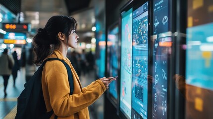 Real-time public transport information displays helping passengers navigate urban transit systems