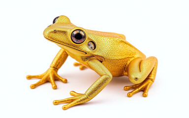 Obraz premium 개구리, 수륙양용비행기, animal, 두꺼비, 네이처, 고립시키는, green, 야생 동물, 백, 갈색, 흰색 배경, 매크로, 파충류, 눈