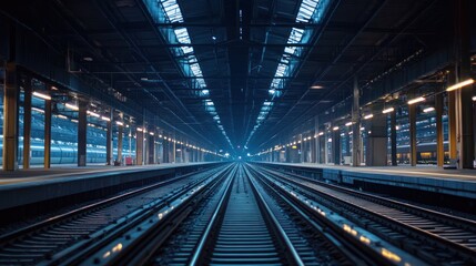 Fototapeta premium Predictive maintenance for high-speed rail using AI to forecast repairs and prevent failures