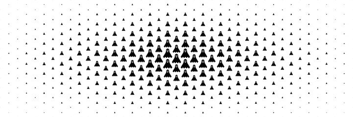 halftone of black ghost spread from center design for pattern and background.