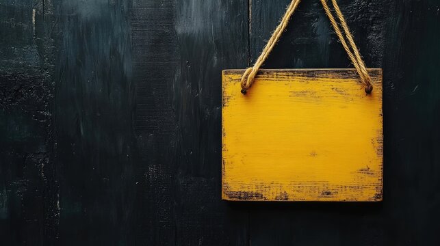 Yellow banner with a wooden name board celebrating a 10th anniversary against a black background, creating a vibrant atmosphere perfect for commemorations with ample copy space.
