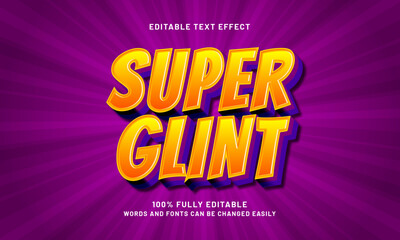 super glint editable text effects with a hero and kids theme