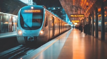 Fototapeta premium AI-driven transport systems optimizing public transportation routes and schedules for efficiency