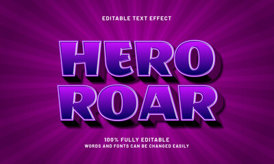 hero roar editable text effects with a play and game theme