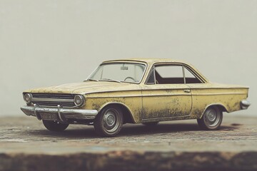Classic Yellow Car Model - Vintage Automobile Photography