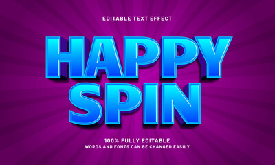 happy spin editable text effects with a game and kids theme