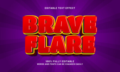 brave flare editable text effects with a kids and toys theme