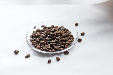 Сoffee beans on isolated on white background with copy space