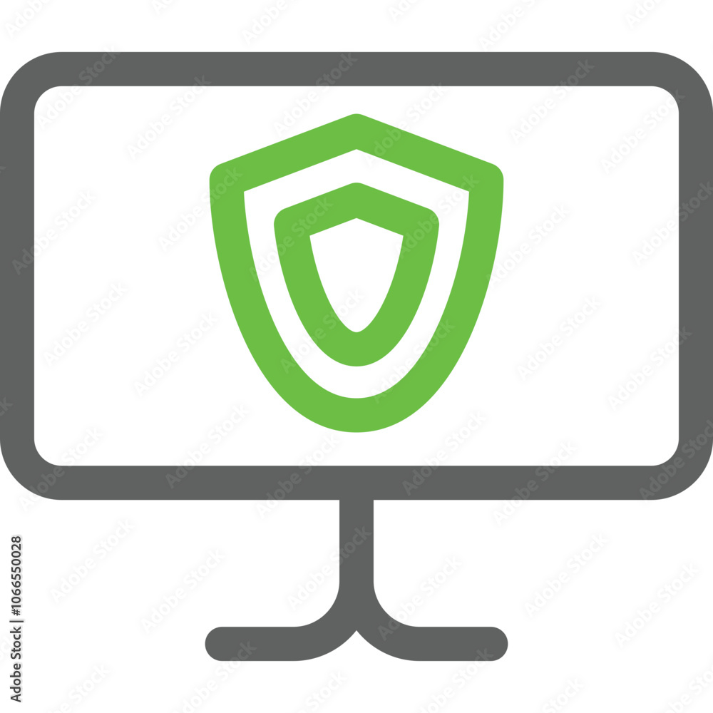 Aufkleber digital screen displaying a shield icon representing online security and protection measures against