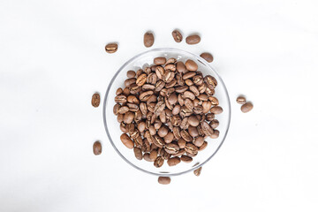 Сoffee beans on isolated on white background with copy space