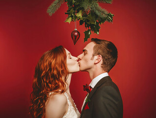 świąteczny pocałunek pod jemiołą