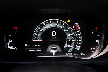 car​ instrument panel, car​ speed motor of​ night, car​ dashboard​ modern​ automobile...