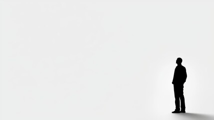 Obraz premium Silhouette of a Person Standing Against a Blank Background