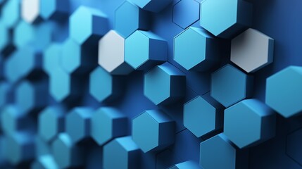Obraz premium Textured blue hexagon patterns create a visually striking abstract design suitable for modern interiors or art projects