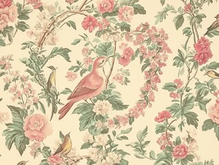 Floral and Bird Pattern.