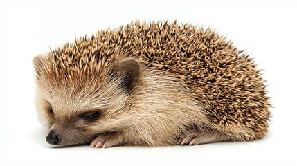 Obraz premium Cute Hedgehog Curled Up and Looking Around