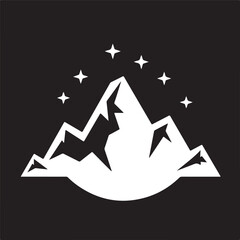 mountains hill silhouette vector art icon flat design illustrations