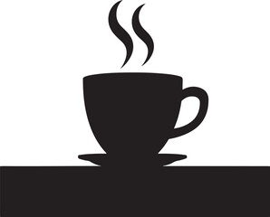 tea cup icon silhouette vector flat design