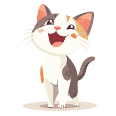 Obraz premium cartoon character cat is happy smiling