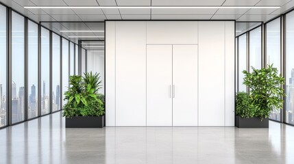 Fototapeta premium Modern Blank Wall Art Mockup in Contemporary Space