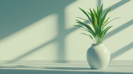 Simple Plant in Bright Room with Soft Shadows