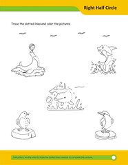 Prewriting skills, line practice sheet for kindergarten, Handwriting practice for kids. Fine motor skills. Line tracing worksheet. Activity page for kids. Coloring page for preschool.