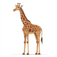 Obraz premium Giraffe isolated on white background. Cartoon giraffe. Vector illustration. 