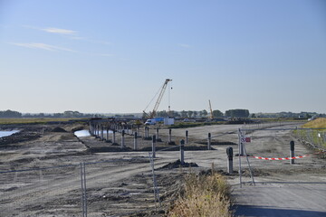 Mont Saint-Michel pedestrian bridge construction site 2012 France / モンサンミッシェル　歩道　橋の建築現場  2012年 フランス