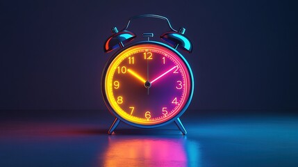 Colorful Alarm Clock with Neon Lights