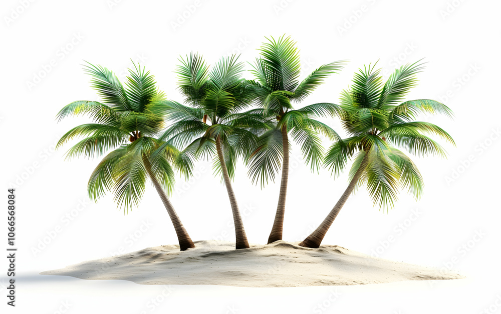 Poster palm trees isolated on a white background