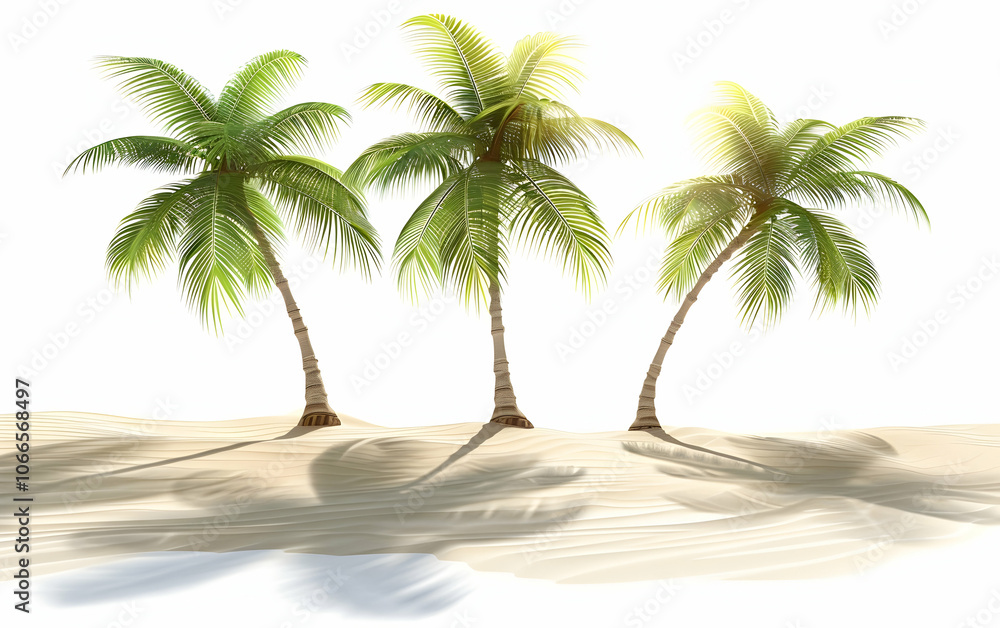 Poster palm trees isolated on a white background