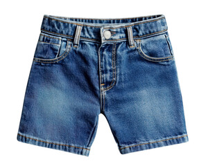 Denim shorts in blue color with classic design, featuring pockets and button closure, perfect for casual summer wear