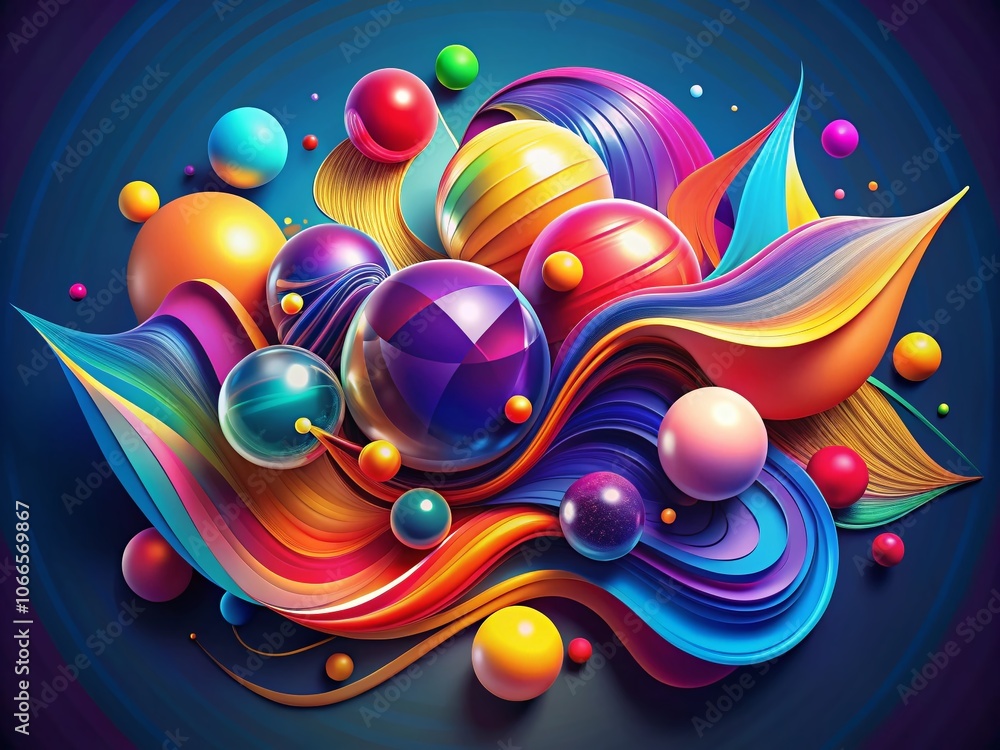 Poster abstract modern graphic elements for logo design - colorful dynamic forms template, versatile vector