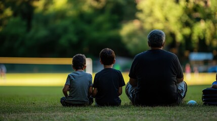 Obraz premium Parents watching their children play sports, supporting from the sidelines.
