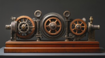 Obraz premium Five gears of a perpetual motion machine