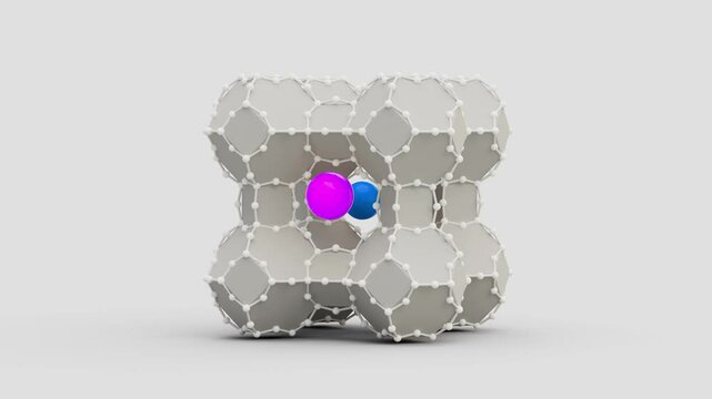 Zeolite cation exchange for water purification, animation