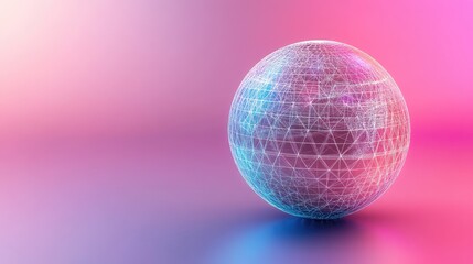 Futuristic Digital Sphere with Colorful Background