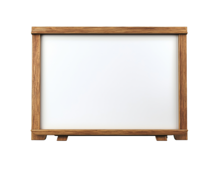 Empty whiteboard on PNG transparent background