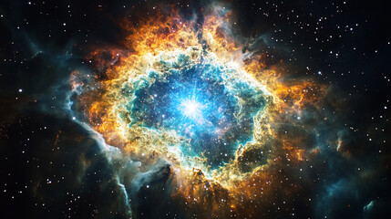 Obraz premium A breathtaking view of the nebula showcasing vibrant colors and stars in a distant galaxy
