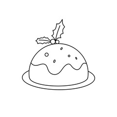 A white cake with a green decoration on top