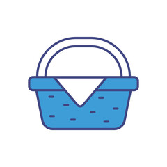 Picnic Basket vector icon stock illustration